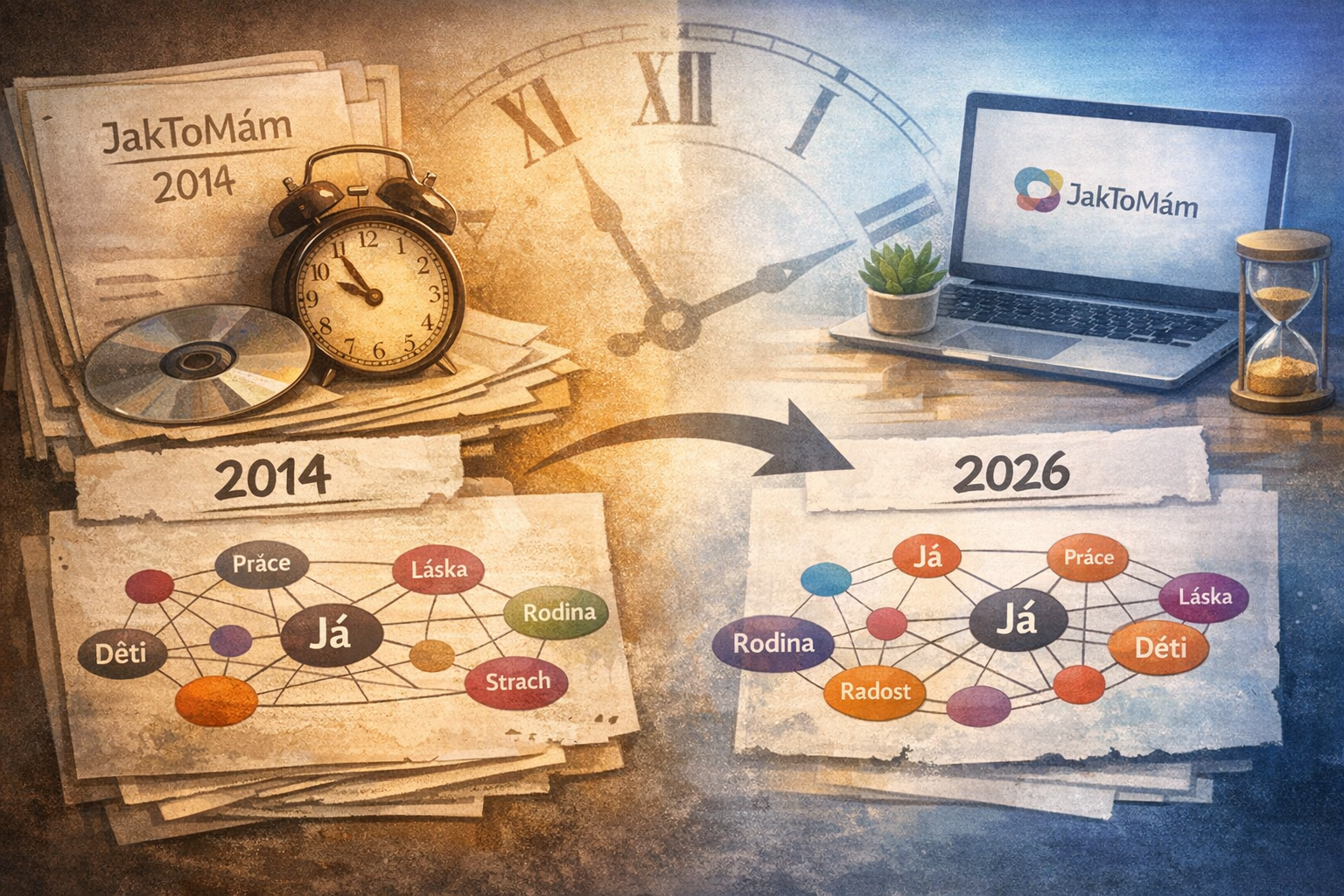 Srovnání testů, které dělí 12 let.